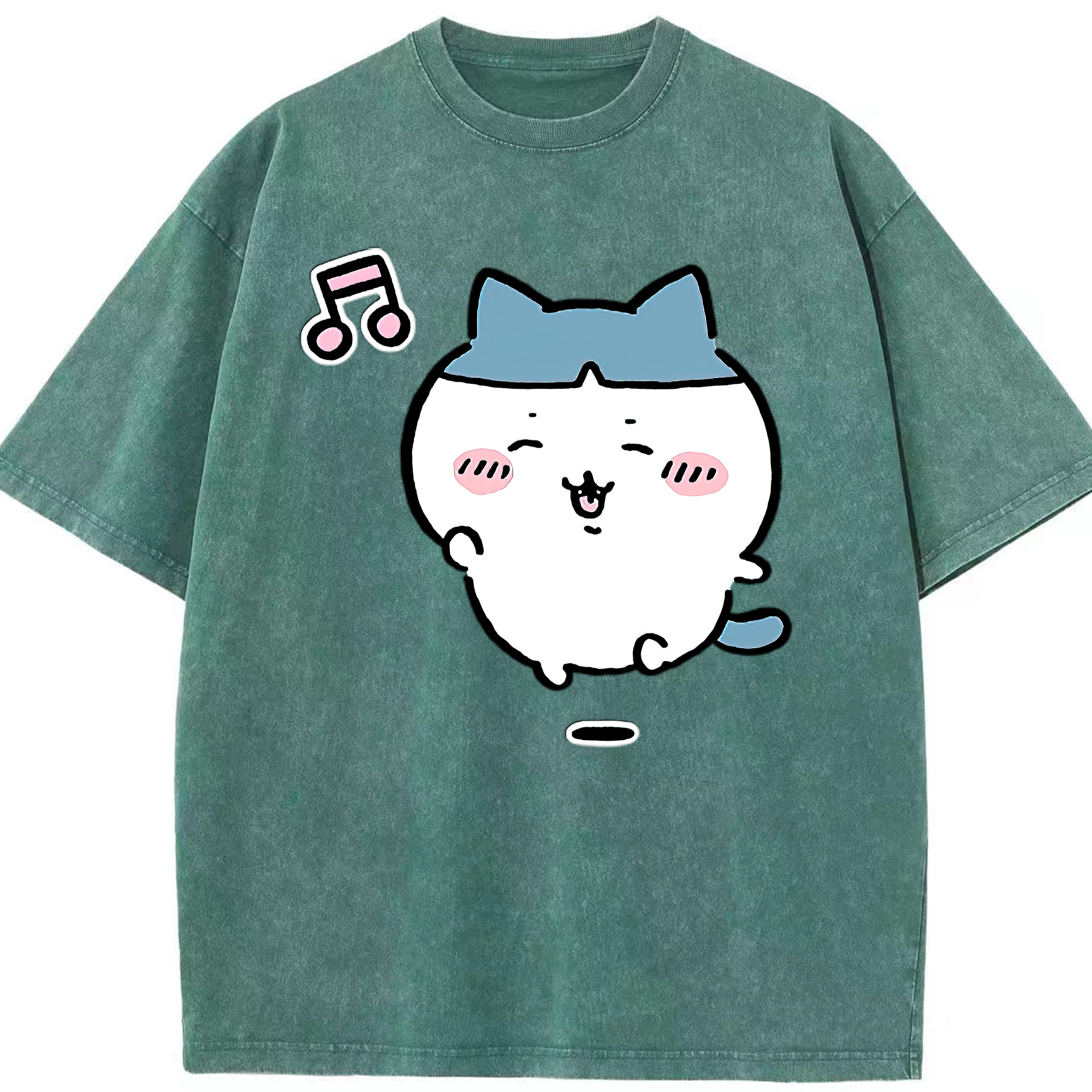 （画像用） ちいかわ ハチワレ Chii-kawa hachiware 綿100% ヴィンテージ風 半袖Tシャツ（フロントプリント）
